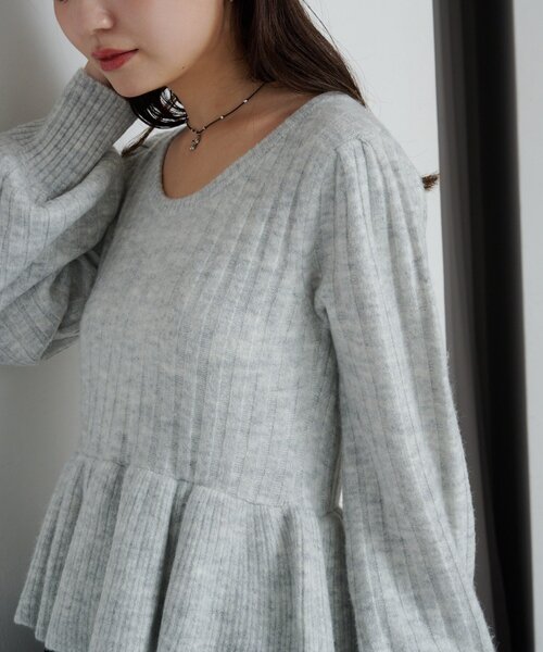 Kastane(カスタネ)の「*【SETUP対応】バルーンリブニット(ニット/セーター・レディース・アイボリー/グレー/チャコールグレー・FREE)」の12枚目の写真