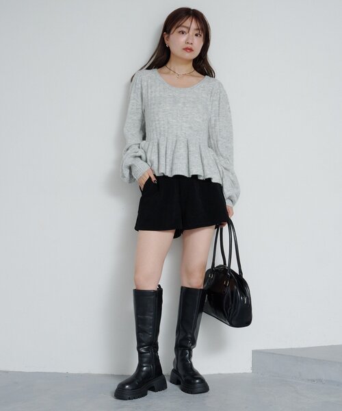 Kastane(カスタネ)の「*【SETUP対応】バルーンリブニット(ニット/セーター・レディース・アイボリー/グレー/チャコールグレー・FREE)」の14枚目の写真