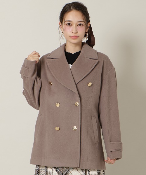 WILLSELECTION(ウィルセレクション)の「ゴールドボタンミドル丈Pコート(その他アウター・レディース・モカ/ピンク/ベージュ・FREE)」の4枚目の写真