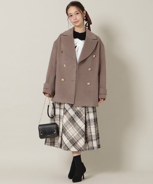 WILLSELECTION(ウィルセレクション)の「ゴールドボタンミドル丈Pコート(その他アウター・レディース・モカ/ピンク/ベージュ・FREE)」の10枚目の写真