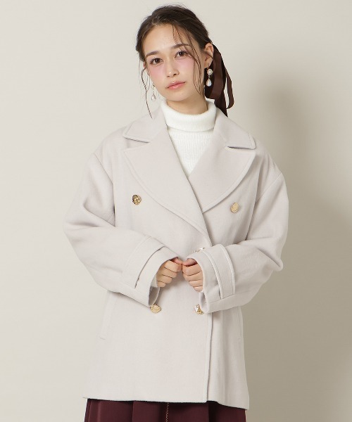 WILLSELECTION(ウィルセレクション)の「ゴールドボタンミドル丈Pコート(その他アウター・レディース・モカ/ピンク/ベージュ・FREE)」の11枚目の写真