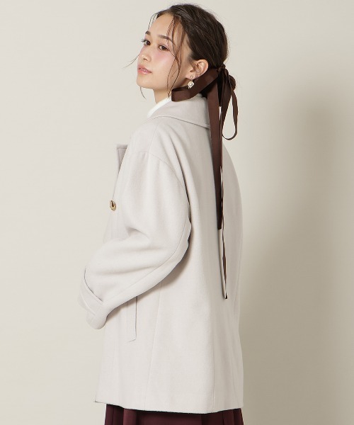 WILLSELECTION(ウィルセレクション)の「ゴールドボタンミドル丈Pコート(その他アウター・レディース・モカ/ピンク/ベージュ・FREE)」の12枚目の写真