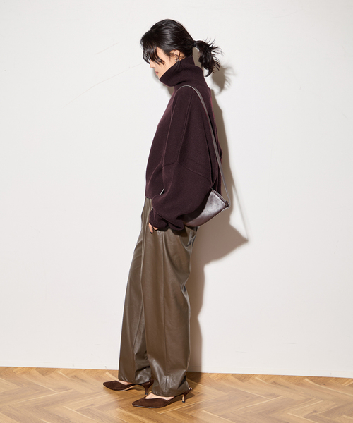 journal standard L'essage(ジャーナルスタンダードレサージュ)の「【R2W/アールツーダブリュー】FARBER SEMI CROP TURTLE KN:ニット(ニット/セーター・レディース・チャコールグレー/パープル・1)」の11枚目の写真