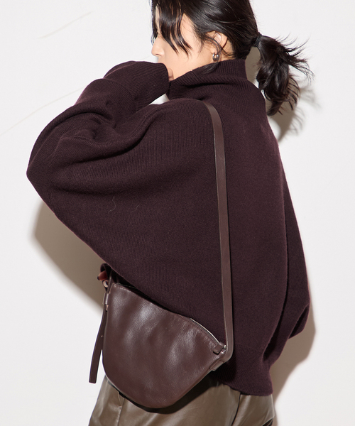 journal standard L'essage(ジャーナルスタンダードレサージュ)の「【R2W/アールツーダブリュー】FARBER SEMI CROP TURTLE KN:ニット(ニット/セーター・レディース・チャコールグレー/パープル・1)」の14枚目の写真