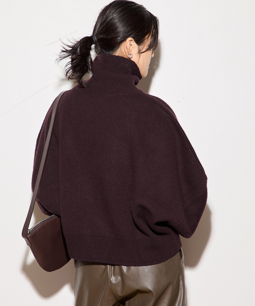 journal standard L'essage(ジャーナルスタンダードレサージュ)の「【R2W/アールツーダブリュー】FARBER SEMI CROP TURTLE KN:ニット(ニット/セーター・レディース・チャコールグレー/パープル・1)」の15枚目の写真