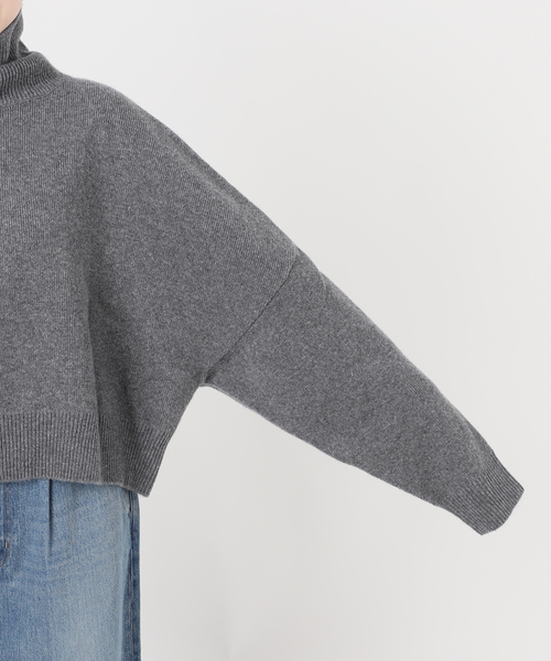 journal standard L'essage(ジャーナルスタンダードレサージュ)の「【R2W/アールツーダブリュー】FARBER SEMI CROP TURTLE KN:ニット(ニット/セーター・レディース・チャコールグレー/パープル・1)」の20枚目の写真