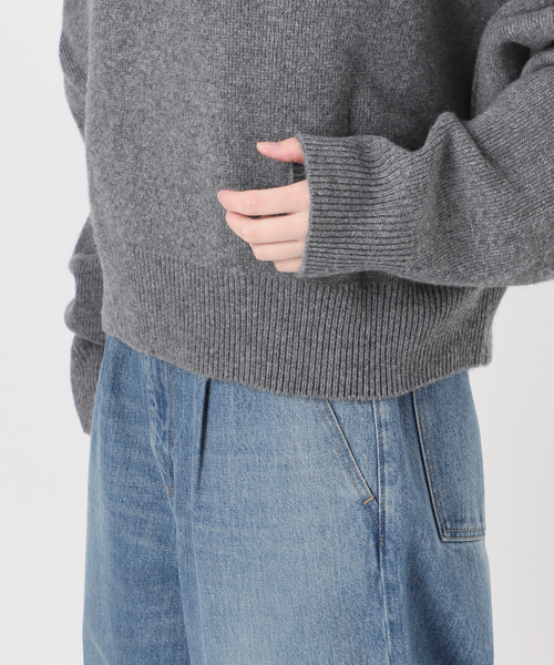 journal standard L'essage(ジャーナルスタンダードレサージュ)の「【R2W/アールツーダブリュー】FARBER SEMI CROP TURTLE KN:ニット(ニット/セーター・レディース・チャコールグレー/パープル・1)」の21枚目の写真