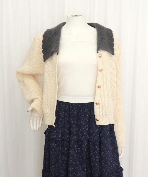 Miniministore(ミニミニストア)の「ニットカーディガン レディース 大きめ襟(ニット/セーター・レディース・スモークピンク/ダークグレー/ラベンダー/アイボリー・FREE)」の18枚目の写真