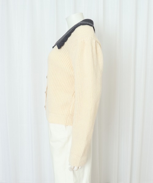 Miniministore(ミニミニストア)の「ニットカーディガン レディース 大きめ襟(ニット/セーター・レディース・スモークピンク/ダークグレー/ラベンダー/アイボリー・FREE)」の19枚目の写真