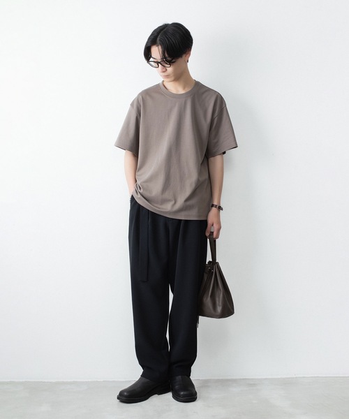 ATTACHMENT（アタッチメント）の「コットン ダブルフェイス オーバーサイズド S/S TEE / COTTON DOUBLE FACE OVERSIZED S/S TEE（Tシャツ/カットソー・メンズ・ダークグレー/ダークベージュ/ホワイト/ブラウン/ブラック・1/2/3）」の20枚目の写真
