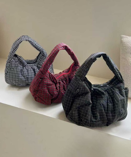 HOOK(フック)の「HOOK for girls チェック柄 キルティング ミニショルダー バッグ(ハンドバッグ・レディース・カーキ/レッド/その他1・FREE)」の15枚目の写真