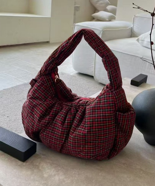 HOOK(フック)の「HOOK for girls チェック柄 キルティング ミニショルダー バッグ(ハンドバッグ・レディース・カーキ/レッド/その他1・FREE)」の17枚目の写真