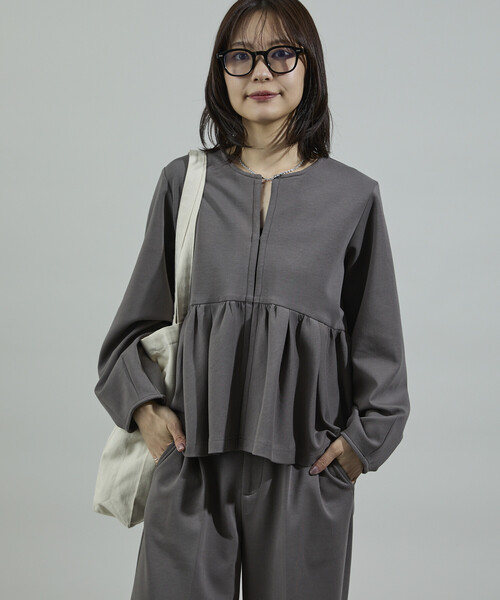 セール】ダンボール ペプラム カーディガン セットアップ