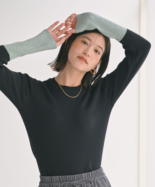 セール】【WEB限定】＜at ease＞バイカラー クルーネック プルオーバー