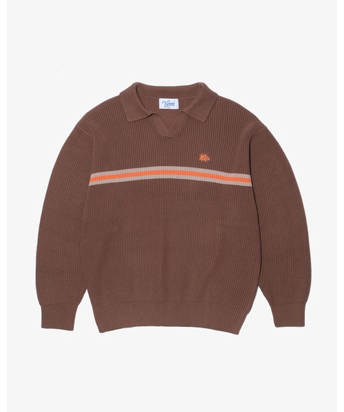 KEBOZ（ケボズ）の「COTTON KNIT SKIPPER SHIRT（ニット/セーター・メンズ・ブラウン/ネイビー/ライトイエロー・M/L/XL）」の8枚目の写真