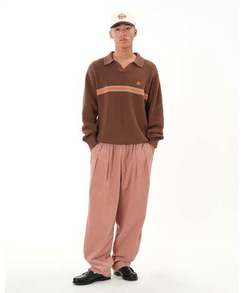 KEBOZ（ケボズ）の「COTTON KNIT SKIPPER SHIRT（ニット/セーター・メンズ・ブラウン/ネイビー/ライトイエロー・M/L/XL）」の5枚目の写真