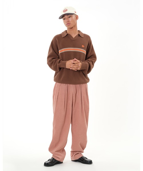 KEBOZ（ケボズ）の「COTTON KNIT SKIPPER SHIRT（ニット/セーター・メンズ・ブラウン/ネイビー/ライトイエロー・M/L/XL）」の6枚目の写真