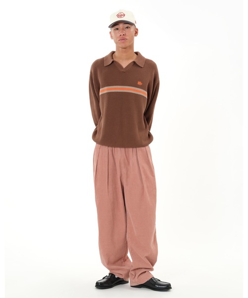 KEBOZ（ケボズ）の「COTTON KNIT SKIPPER SHIRT（ニット/セーター・メンズ・ブラウン/ネイビー/ライトイエロー・M/L/XL）」の4枚目の写真