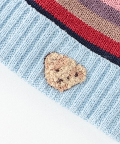 sense of wonder（センスオブワンダー）の「マルチボーダーニット帽（ニットキャップ/ビーニー・キッズ・ブルーグリーン/レッド/ホワイト系・S(48-52cm)/52-56cm）」の14枚目の写真