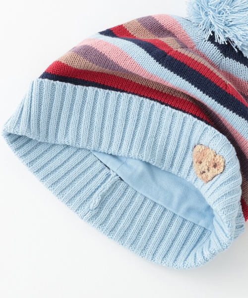 sense of wonder（センスオブワンダー）の「マルチボーダーニット帽（ニットキャップ/ビーニー・キッズ・ブルーグリーン/レッド/ホワイト系・S(48-52cm)/52-56cm）」の13枚目の写真