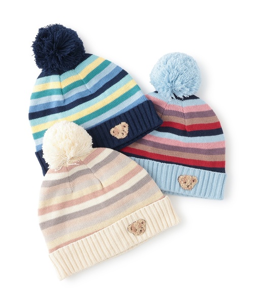 sense of wonder（センスオブワンダー）の「マルチボーダーニット帽（ニットキャップ/ビーニー・キッズ・ブルーグリーン/レッド/ホワイト系・S(48-52cm)/52-56cm）」の12枚目の写真