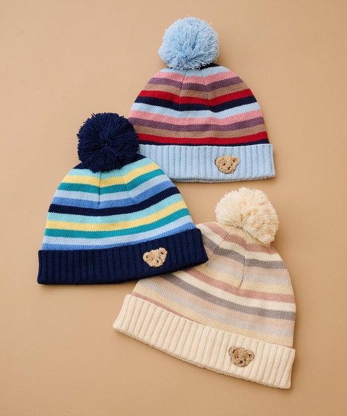 sense of wonder（センスオブワンダー）の「マルチボーダーニット帽（ニットキャップ/ビーニー・キッズ・ブルーグリーン/レッド/ホワイト系・S(48-52cm)/52-56cm）」の9枚目の写真