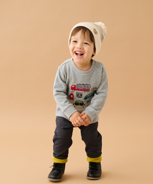 sense of wonder（センスオブワンダー）の「マルチボーダーニット帽（ニットキャップ/ビーニー・キッズ・ブルーグリーン/レッド/ホワイト系・S(48-52cm)/52-56cm）」の6枚目の写真