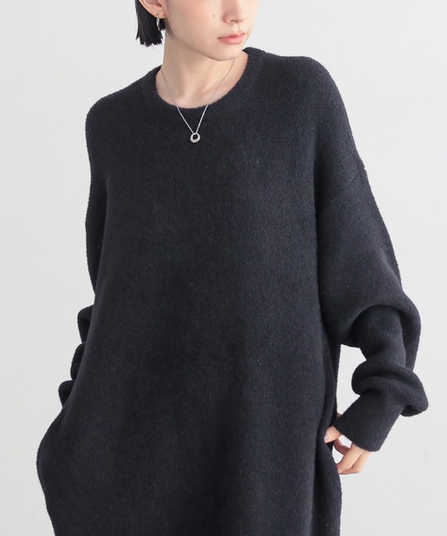 for/c(フォーシー)の「フェザーニットワンピース【サスティナブル】(ワンピース・レディース・ライトグレー/ブラック・L/M)」の18枚目の写真