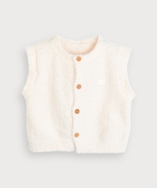 セール】モコモコニット無地ルームベスト（ベスト）｜moimoln