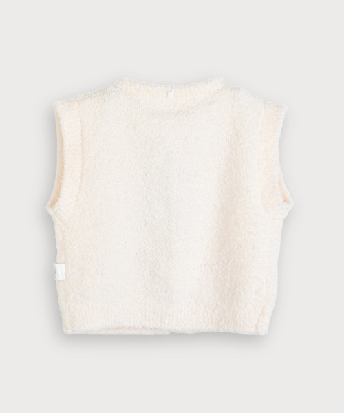 moimoln(モイモルン)の「モコモコニット無地ルームベスト(ベスト・キッズ・ピンク/クリーム・80cm/90cm/100cm)」の3枚目の写真