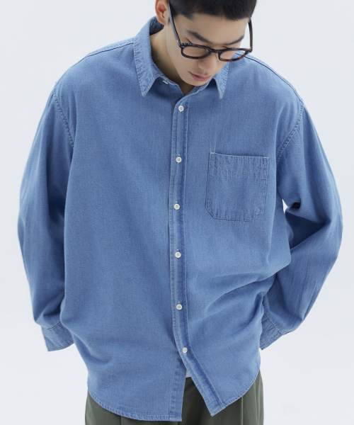 TRIP LE SENS(トリップ ル センス)の「ライクデニムシャツ_ライトブルー(シャツ/ブラウス・メンズ・その他・SMALL/MEDIUM/LARGE)」の1枚目の写真