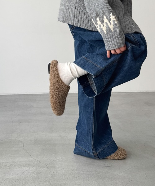 CANAL JEAN（キャナルジーン）の「diggity　ボアスリッポン（スリッポン・レディース・ベージュ/ブラウン・36/37/38）」の5枚目の写真