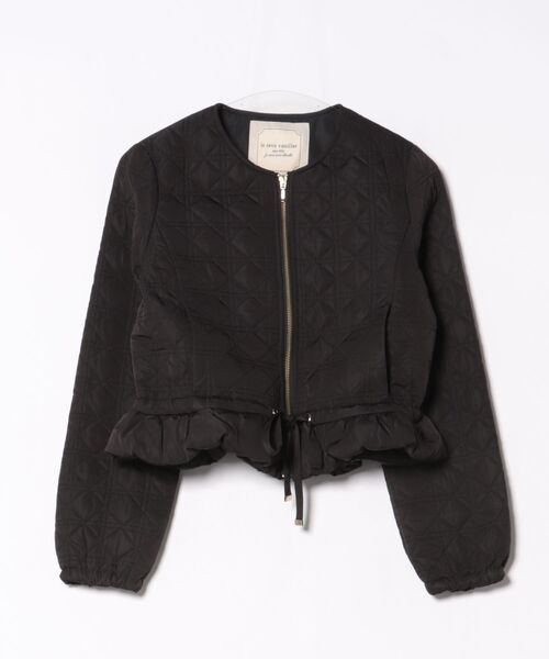 セール】2WAY ショート丈 キルティング ノーカラー中綿 ジャケット le