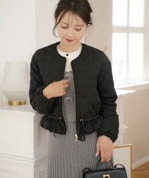 le reve vaniller（ル レーヴ ヴァニレ）の「2WAY ショート丈 キルティング ノーカラー中綿 ジャケット le reve vaniller（その他アウター）」