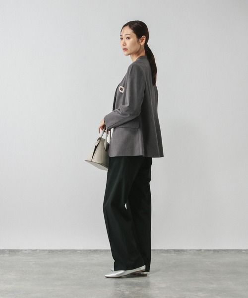 GLOBAL WORK(グローバルワーク)の「ウツクシルエットノーカラージャケット/581021(ノーカラージャケット・レディース・チャコールグレー/ブラック/ネイビー/ライトベージュ/モカ・SMALL/MEDIUM/LARGE/X-LARGE)」の14枚目の写真