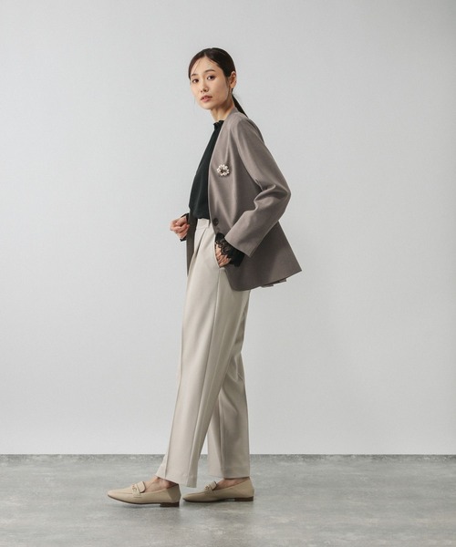 ウツクシルエットノーカラージャケット/581021（ノーカラージャケット