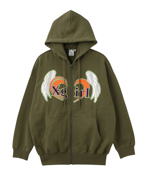 トップス X-girl HEART AND WING ZIP UP SWEATHOODIE HEART AND WING ZIP UP SWEAT HOODIE（パーカー）｜X-girl（エックス