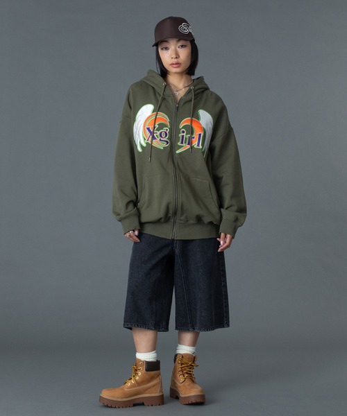 トップス X-girl HEART AND WING ZIP UP SWEATHOODIE HEART AND WING ZIP UP SWEAT HOODIE（パーカー）｜X-girl（エックス