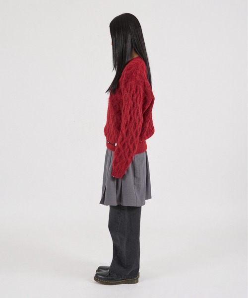 FTW(エフティダブリュー)の「SHAGGY CABLE V NECK KNIT(ニット/セーター・レディース・オフホワイト/カーキ/レッド・MEDIUM/LARGE/SMALL)」の18枚目の写真