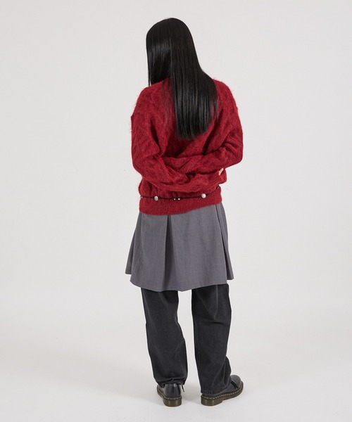 FTW(エフティダブリュー)の「SHAGGY CABLE V NECK KNIT(ニット/セーター・レディース・オフホワイト/カーキ/レッド・MEDIUM/LARGE/SMALL)」の21枚目の写真