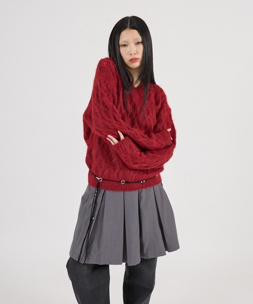 セール】SHAGGY CABLE V NECK KNIT（ニット/セーター）｜FTW（エフティ