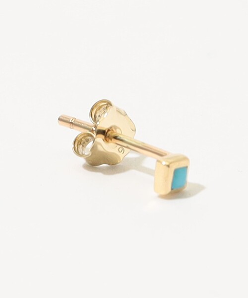 METIER(メティエ)の「Metier Mini Bezel Set Princess Gemstone Studs 片耳ピアス(ピアス(片耳用)・レディース・ターコイズブルー・FREE)」の3枚目の写真