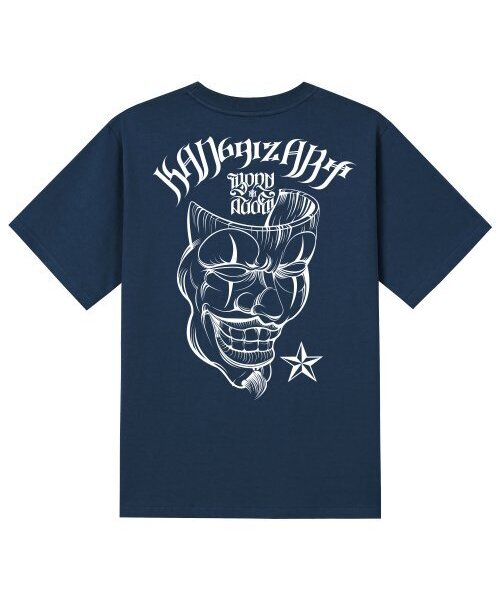 KAN6312(カン6312)の「KTN0096 チカノマスク 半袖Tシャツ - ネイビー(Tシャツ/カットソー・メンズ・その他・LARGE/MEDIUM/SMALL/X-LARGE)」の1枚目の写真