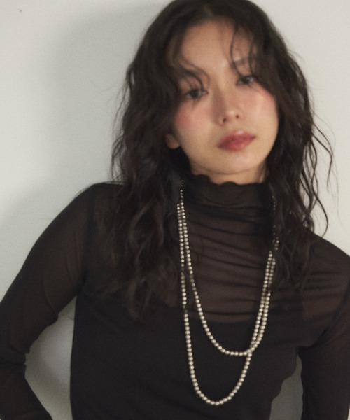 Shelly island（シェリーアイランド）の「ボールチェーンロングネックレス（ネックレス・レディース・シルバー・FREE）」の2枚目の写真