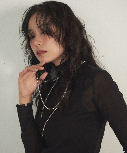 Shelly island（シェリーアイランド）の「ボールチェーンロングネックレス（ネックレス・レディース・シルバー・FREE）」の3枚目の写真