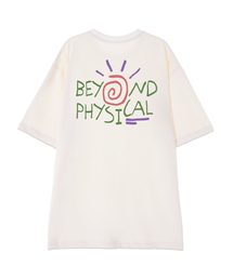 [オーバーサイズ]ビヨンドフィジカル 13番手 綿 ラウンドネック 半袖Tシャツ_アイボリー