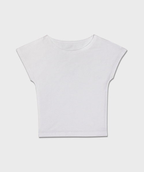 5OML(オーオーエムエル)の「キャップスリーブTシャツ(4カラー)(Tシャツ/カットソー・レディース・クリーム/ブラック/チャコール/ホワイト・LARGE/MEDIUM)」の10枚目の写真