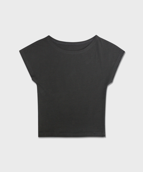 5OML(オーオーエムエル)の「キャップスリーブTシャツ(4カラー)(Tシャツ/カットソー・レディース・クリーム/ブラック/チャコール/ホワイト・LARGE/MEDIUM)」の12枚目の写真