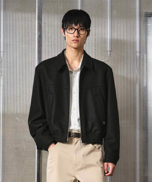 セール】アイコニックウールブルゾンジャケット MAINE ブラック（MA-1