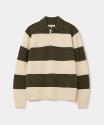 collar rugby knit olive